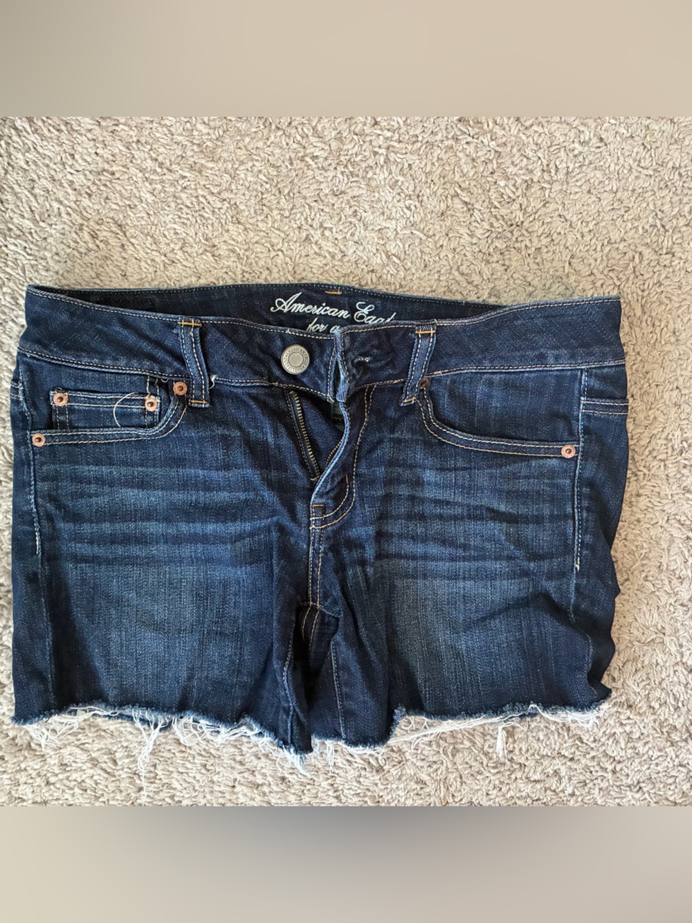 American Eagle Dark Indigo Stretch Denim Shorts